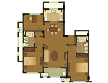F戶型--三室兩廳一廚兩衛(wèi)